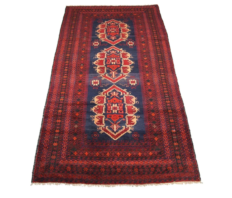 Belutsch Teppich 142 x 294 cm - blau