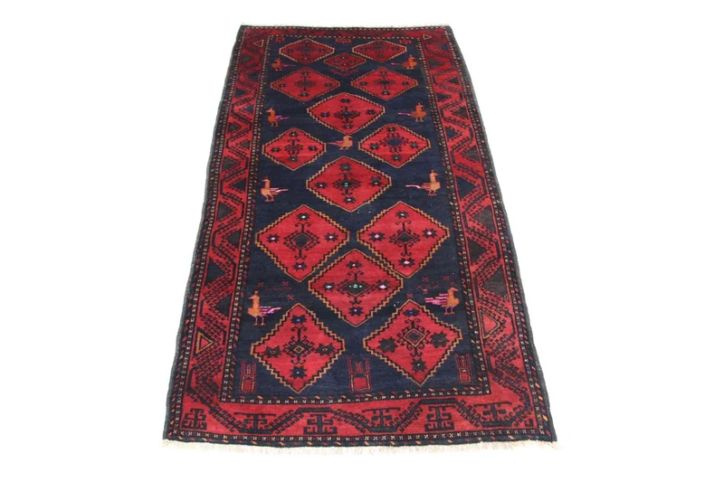Belutsch Teppich 150 x 296 cm - blau
