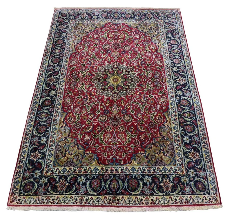 Perserteppich - Isfahan - Premium 110 x 170 cm - dunkelrot