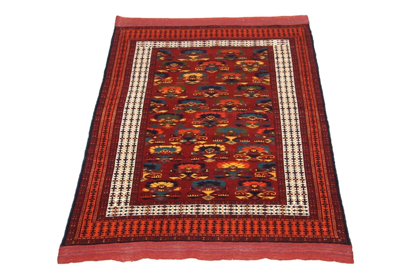 Afghan Teppich 130 x 160 cm - rost