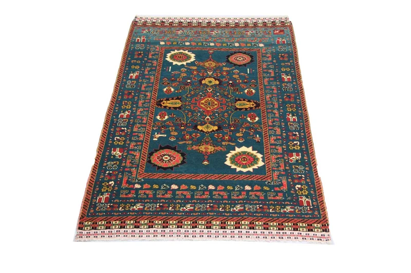 Afghan Teppich 123 x 182 cm - blau