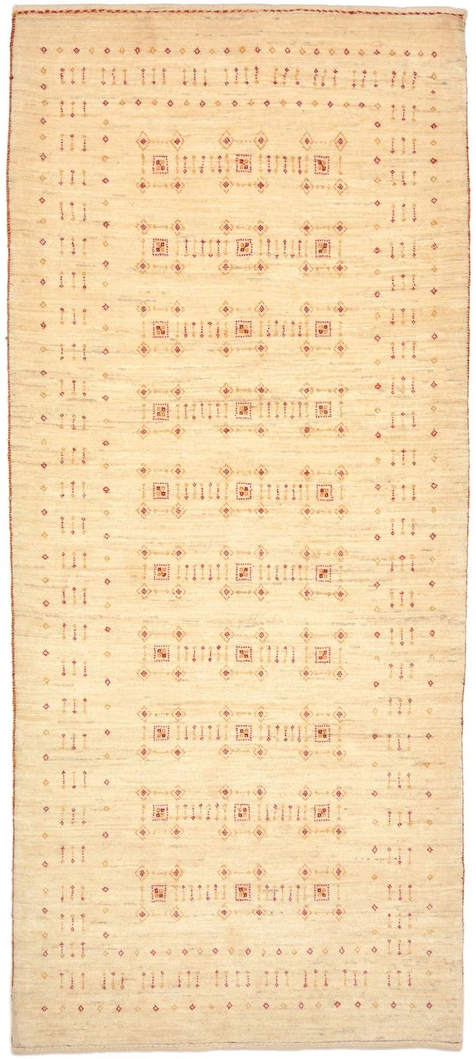 Gabbeh Teppich - Loribaft Perser 88 x 201 cm - natur