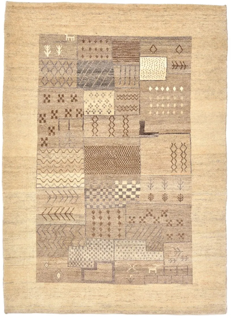 Gabbeh Teppich - Loribaft Perser 110 x 156 cm - sand