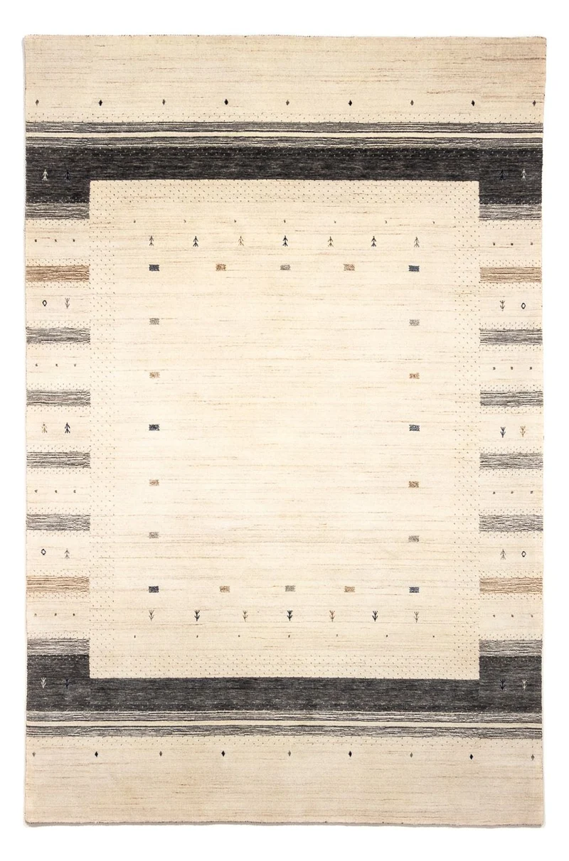 Gabbeh Teppich - Loribaft Indus 201 x 303 cm - beige