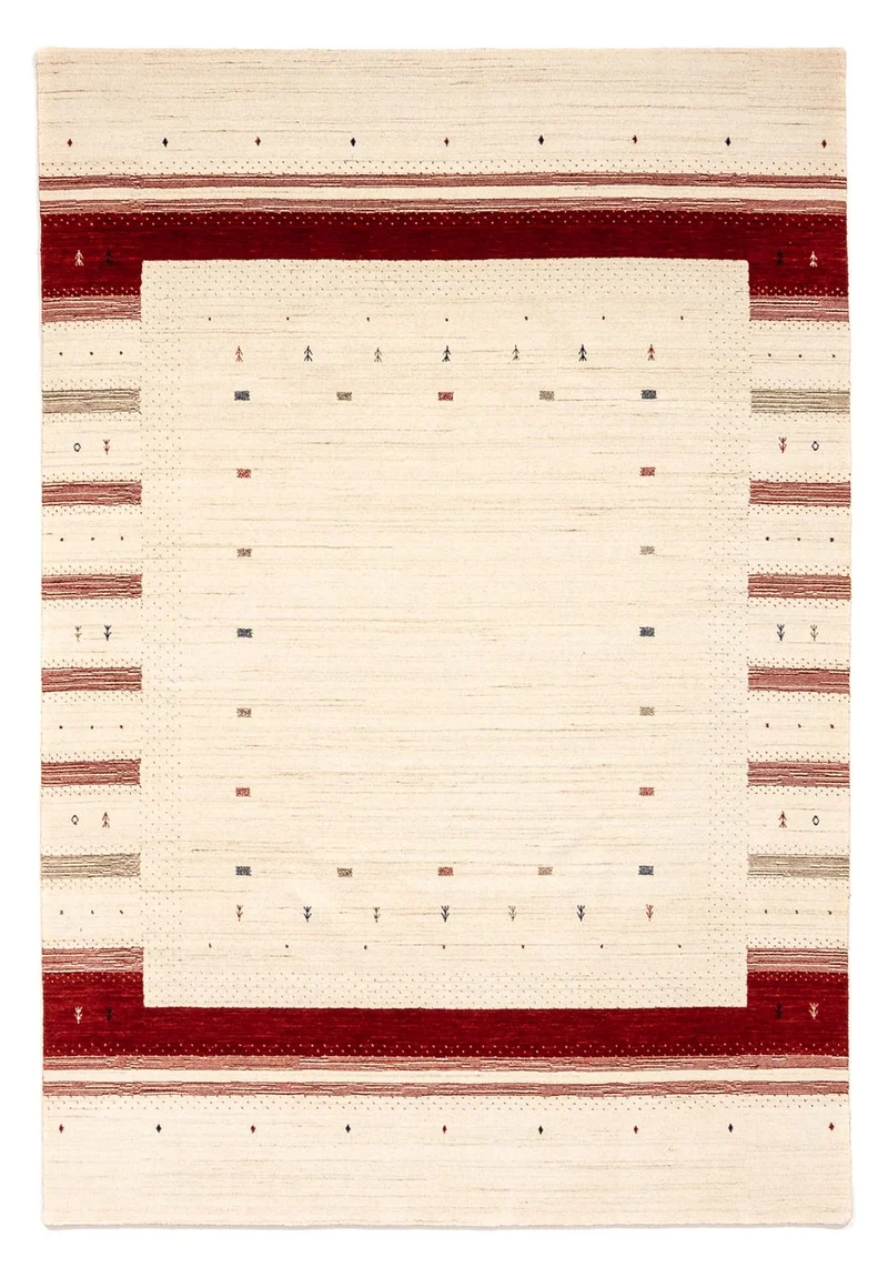 Gabbeh Teppich - Loribaft Indus 203 x 298 cm - beige