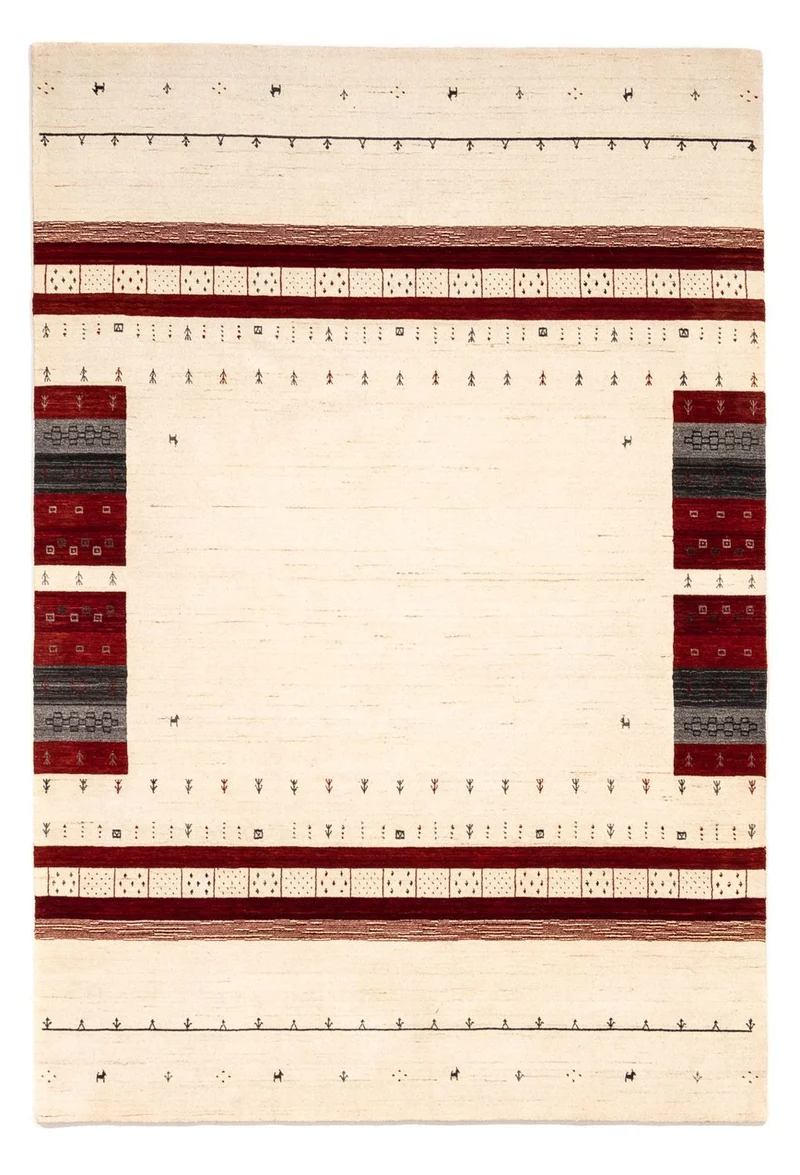 Gabbeh Teppich - Loribaft Indus 201 x 298 cm - beige