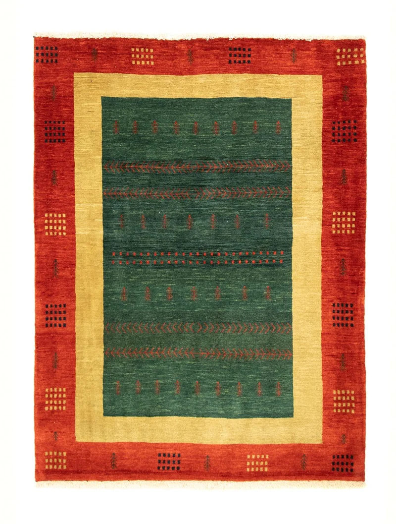 Gabbeh Teppich - Perser 127 x 181 cm - grün