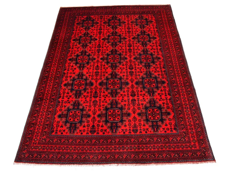 Afghan Teppich - Kunduz 197 x 292 cm - rot