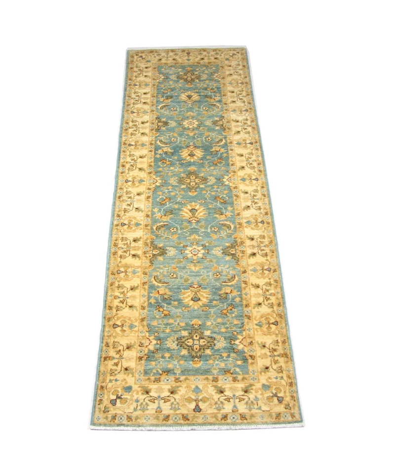 Ziegler Teppich 84 x 292 cm - blau