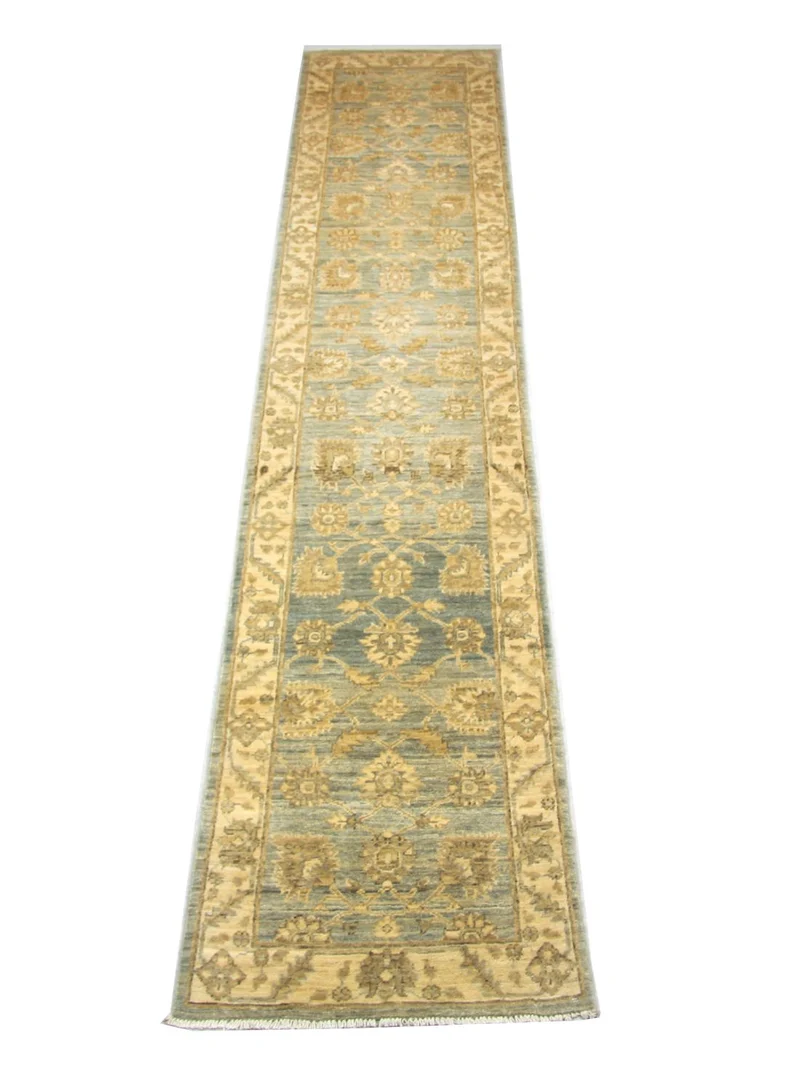 Ziegler Teppich 70 x 352 cm - blau