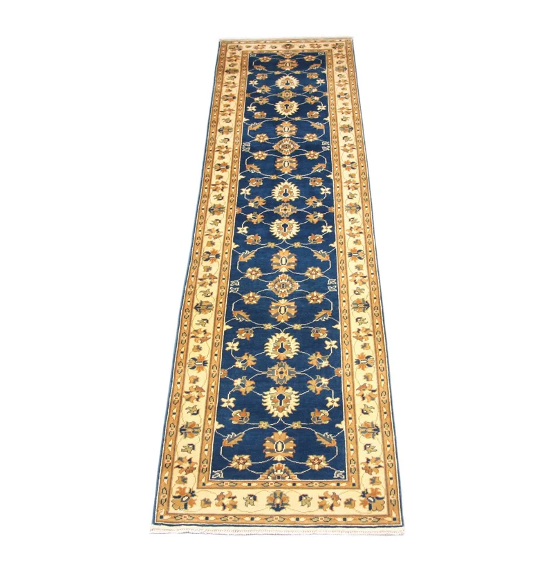 Ziegler Teppich 78 x 315 cm - blau