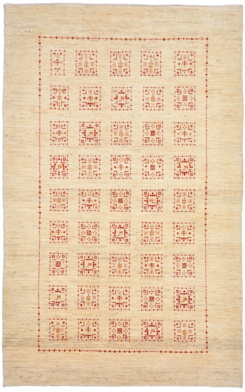Gabbeh Teppich - Loribaft Perser 106 x 174 cm - beige