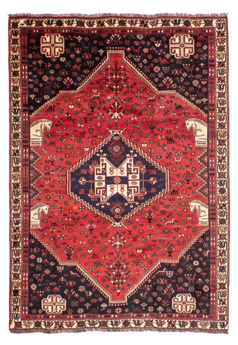 Perserteppich - Nomadic 196 x 287 cm - dunkelrot