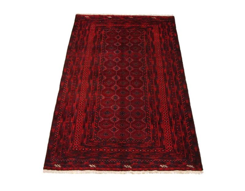 Afghan Teppich 140 x 230 cm - rot
