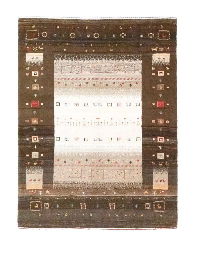 Gabbeh Teppich - Loribaft Perser 148 x 194 cm - beige