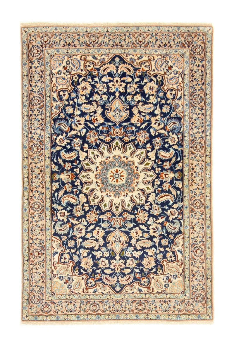 Perserteppich - Nain - Royal 92 x 143 cm - dunkelblau