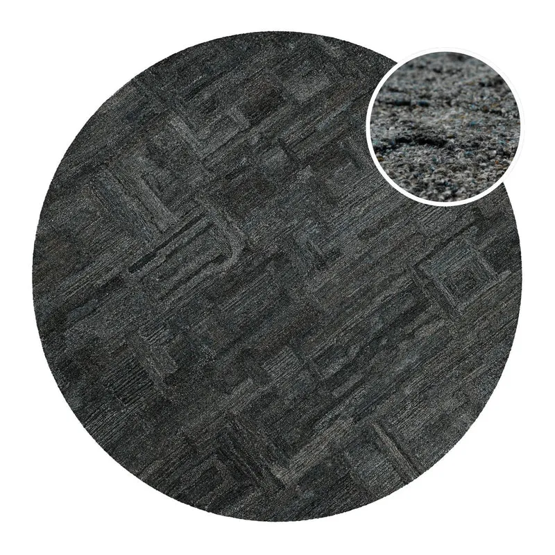Kurzflor Teppich Rund Blau Grau "Hamptons FORTYTWO" WECONhome