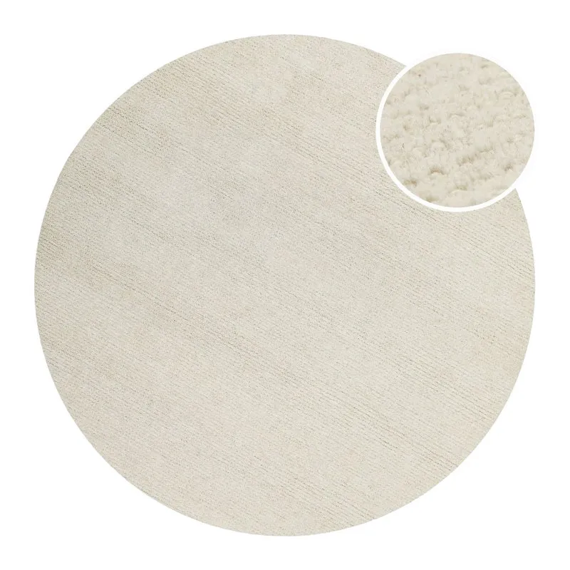 Kurzflor Teppich Rund Creme Weiß "Hamptons THIRTYTWO" WECONhome