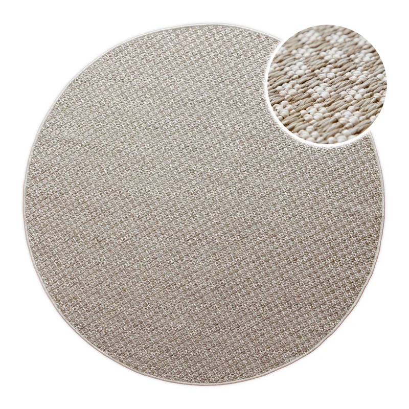 In- & Outdoor Teppich Rund Creme Weiß, pflegeleicht & wetterfest "Miami South Beach" WECONhome