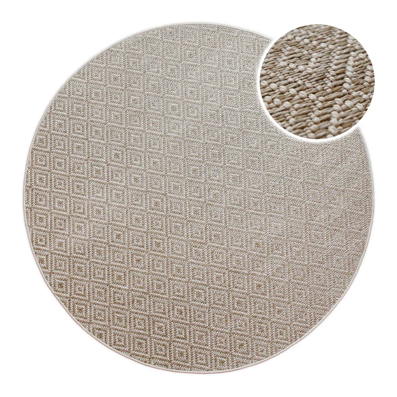 In- & Outdoor Teppich Rund Creme Weiß, pflegeleicht & wetterfest "Miami Beach" WECONhome