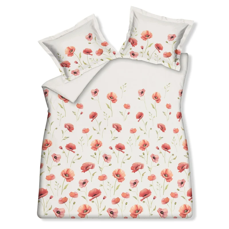 SUMMER POPPIES dekbedovertrek Offwhite 240x220 cm