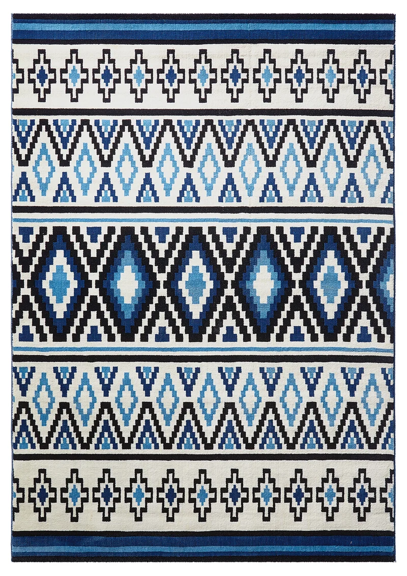 WECONhome Teppich 120x170 cm Blau "Fresh Kelim"