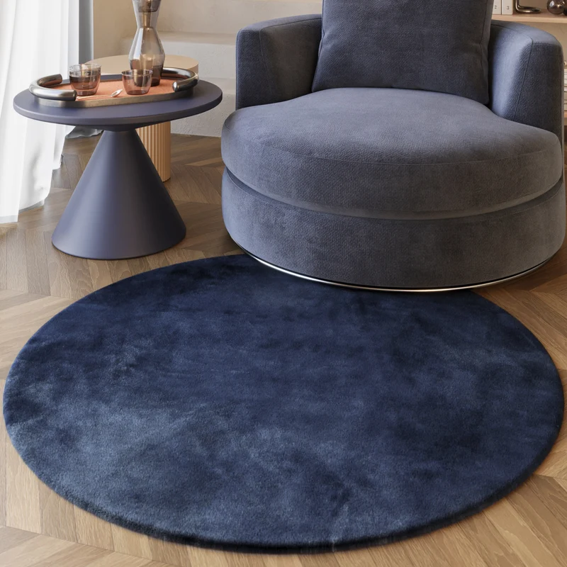 Esprit Teppich Rund Dunkelblau und sehr flauschig Hochflor "Alice"