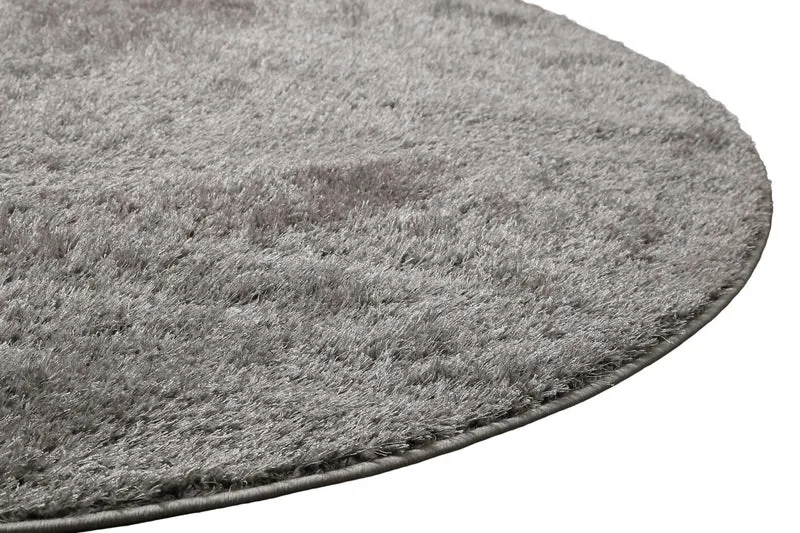 Teppich Rund Grau Hochflor "Fanny" WECONhome Basics