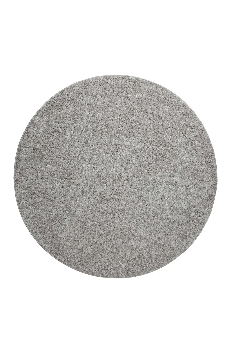 Teppich Rund Grau Hochflor "Greta" WECONhome Basics