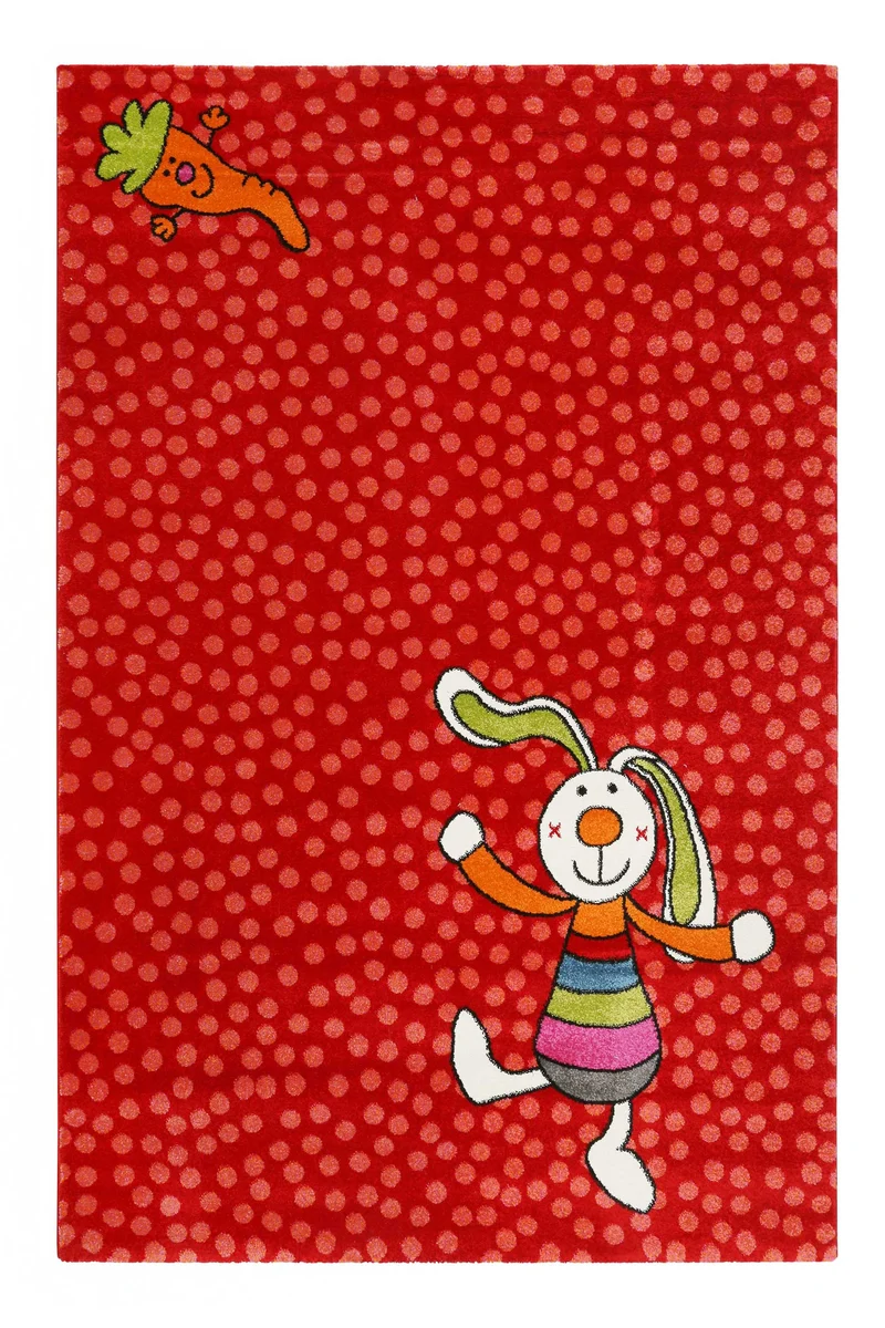 Sigikid Kinderteppich Rot "Rainbow Rabbit"