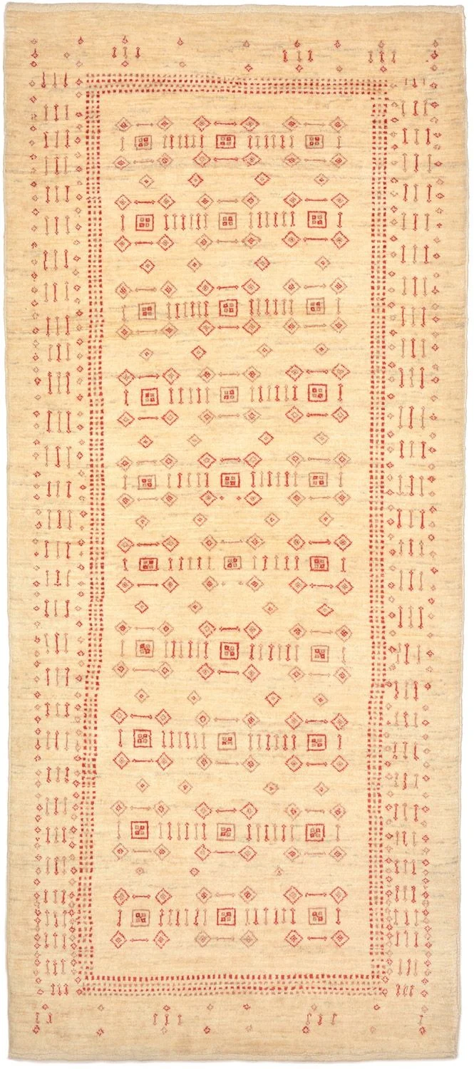 Gabbeh Teppich - Loribaft Perser 85 x 195 cm - beige