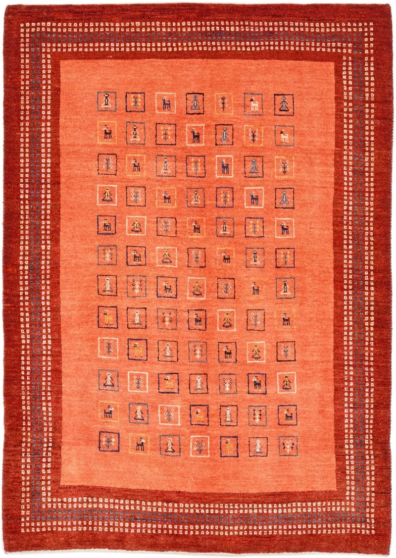 Gabbeh Teppich - Kaschkuli Perser 103 x 149 cm - rot