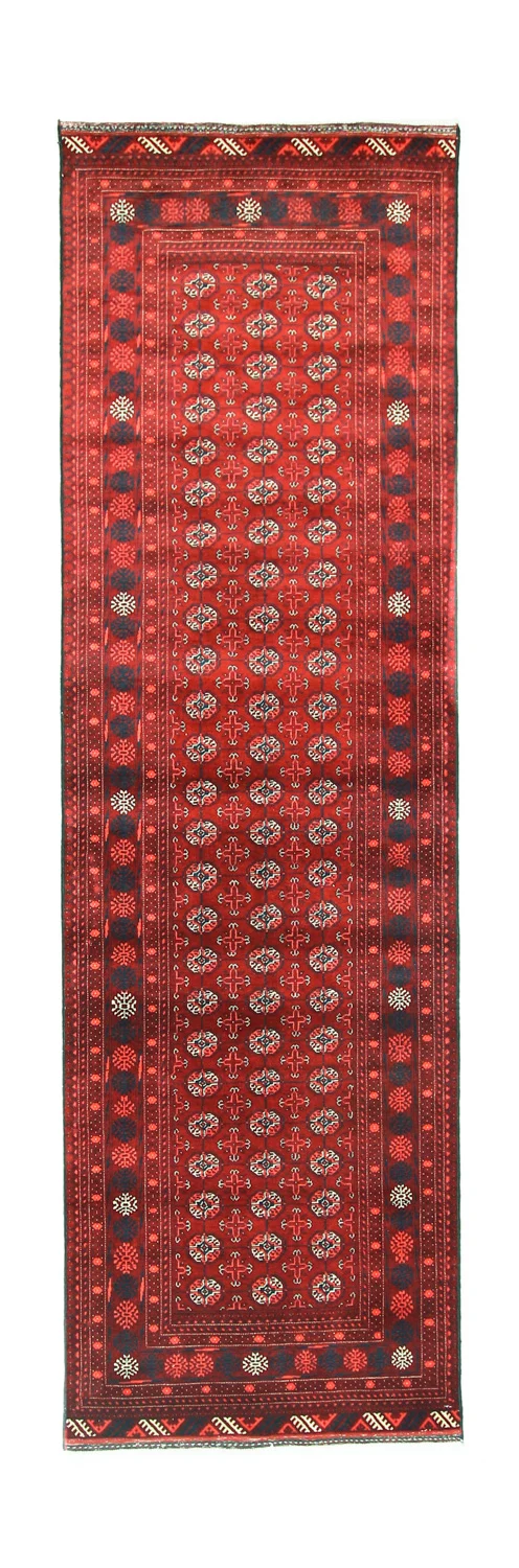 Afghan Teppich - Buchara 87 x 293 cm - dunkelrot