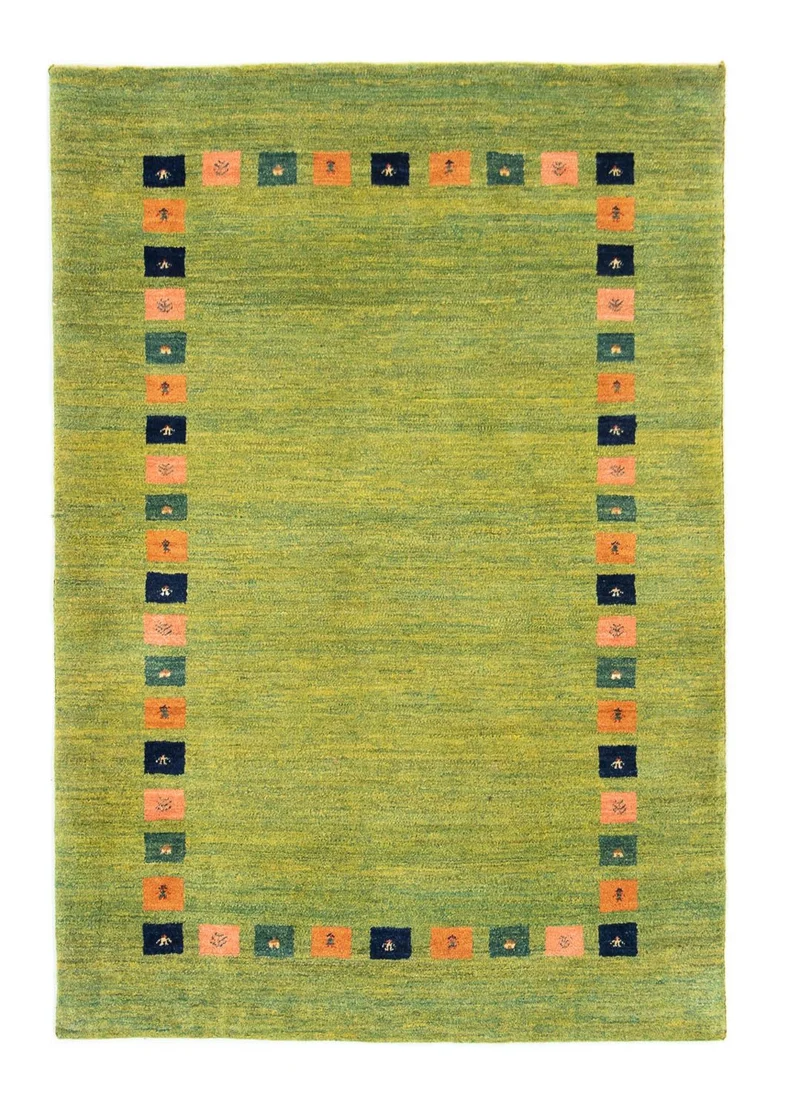 Gabbeh Teppich - Perser 107 x 154 cm - grün