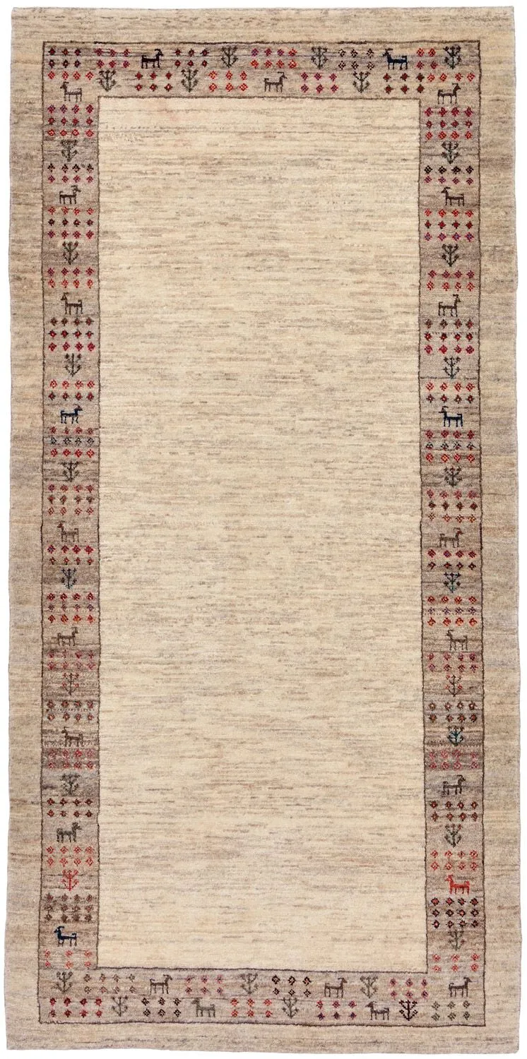 Gabbeh Teppich - Loribaft Perser 84 x 176 cm - sand