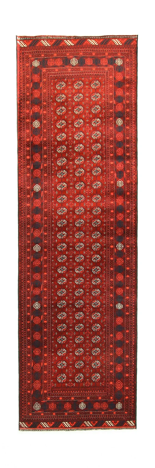 Afghan Teppich - Buchara 84 x 294 cm - dunkelrot