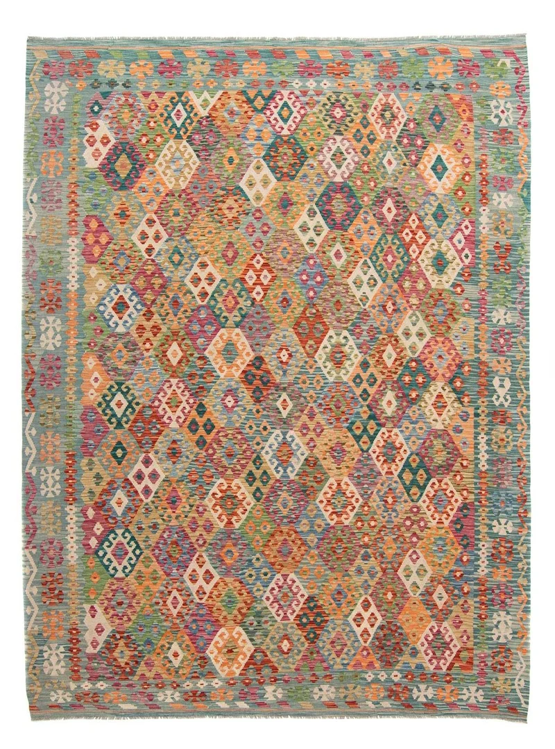Kelim Teppich - Splash 263 x 341 cm - mehrfarbig