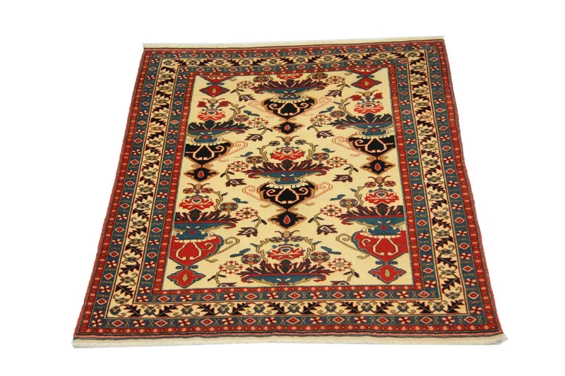 Afghan Teppich 114 x 135 cm - beige