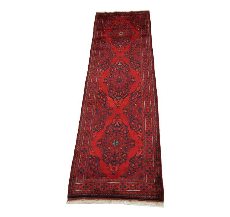 Afghan Teppich 77 x 287 cm - rot