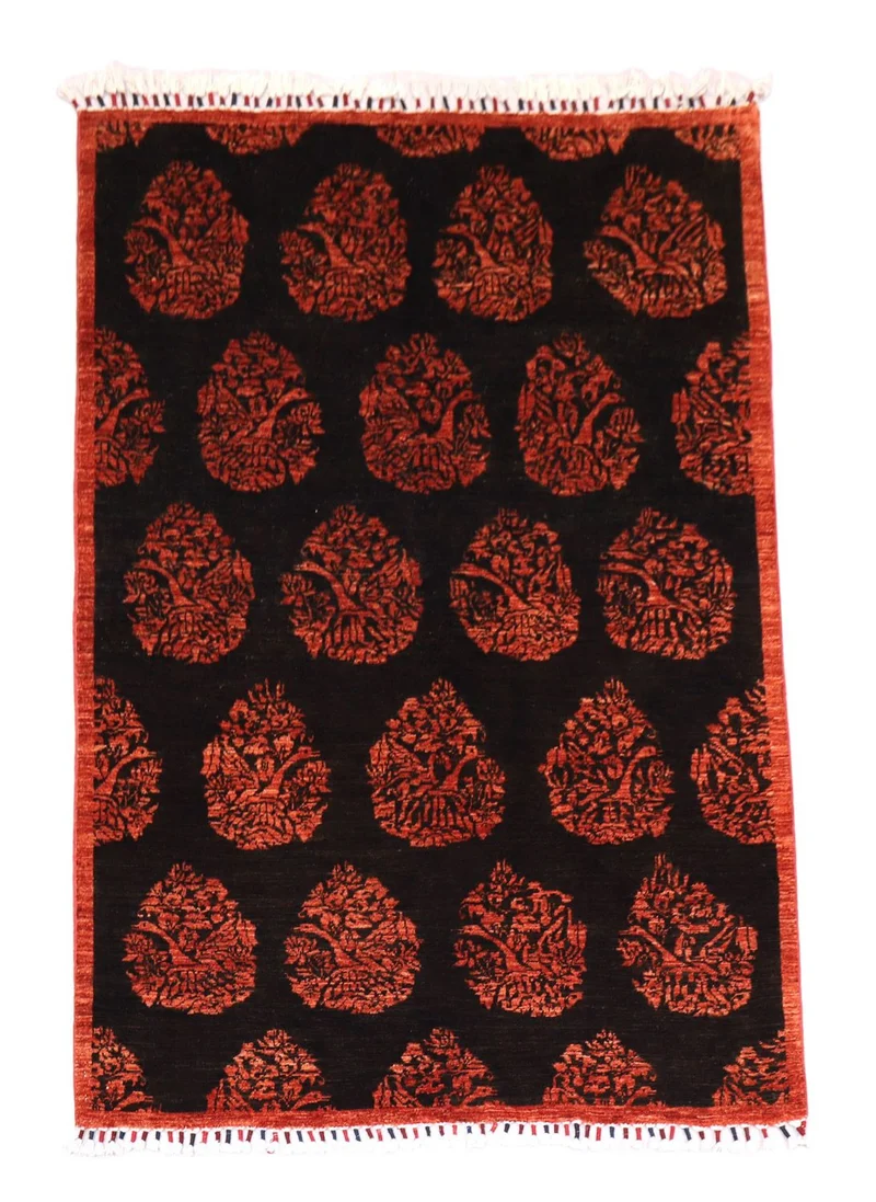 Afghan Teppich 127 x 180 cm - dunkelrot