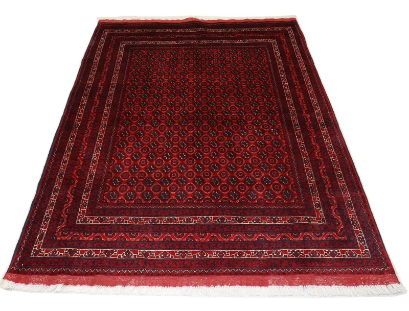 Afghan Teppich 151 x 195 cm - dunkelrot