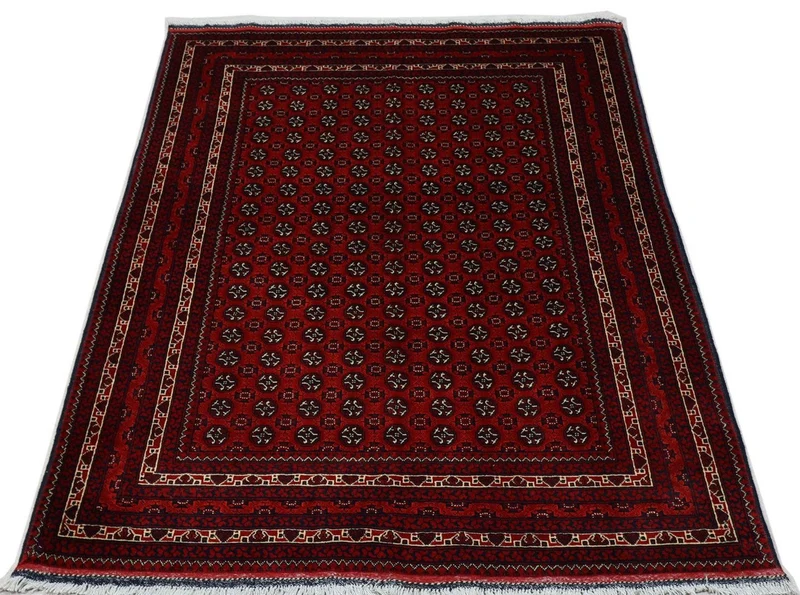 Afghan Teppich 147 x 196 cm - dunkelrot