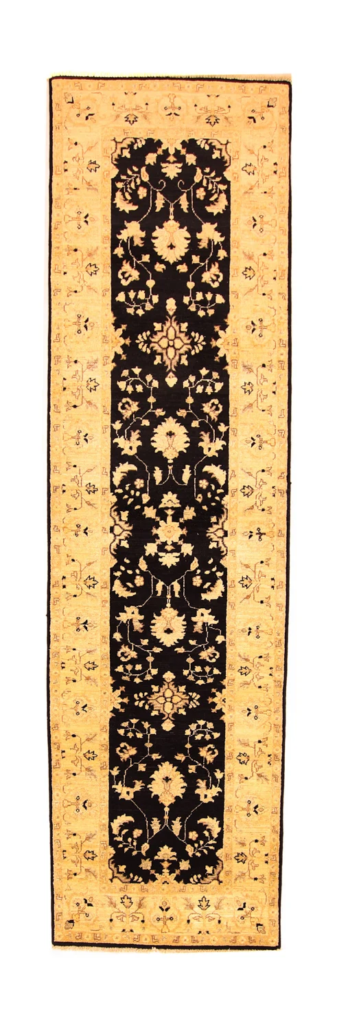 Ziegler Teppich 84 x 307 cm - schwarz