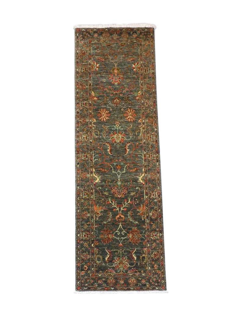 Ziegler Teppich 81 x 262 cm - olivgrün