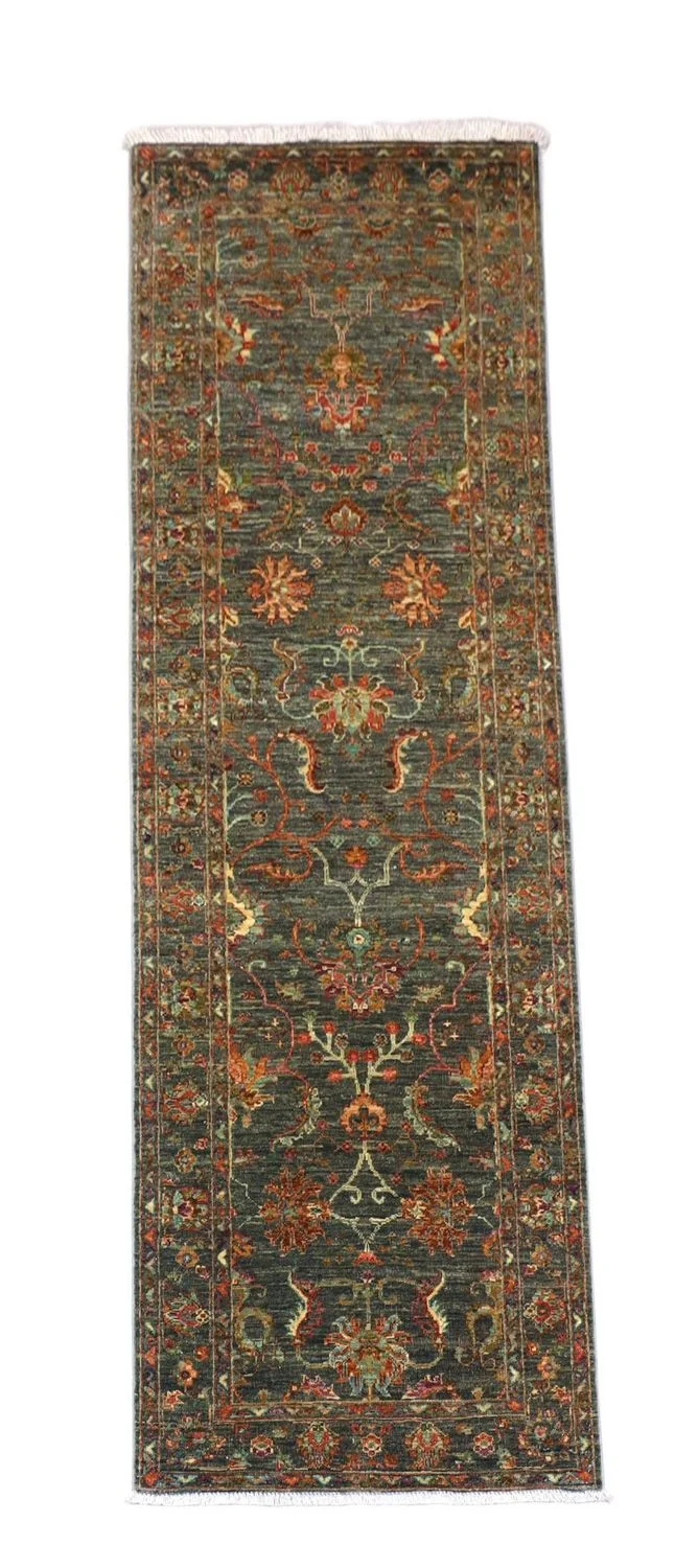 Ziegler Teppich 81 x 262 cm - olivgrün