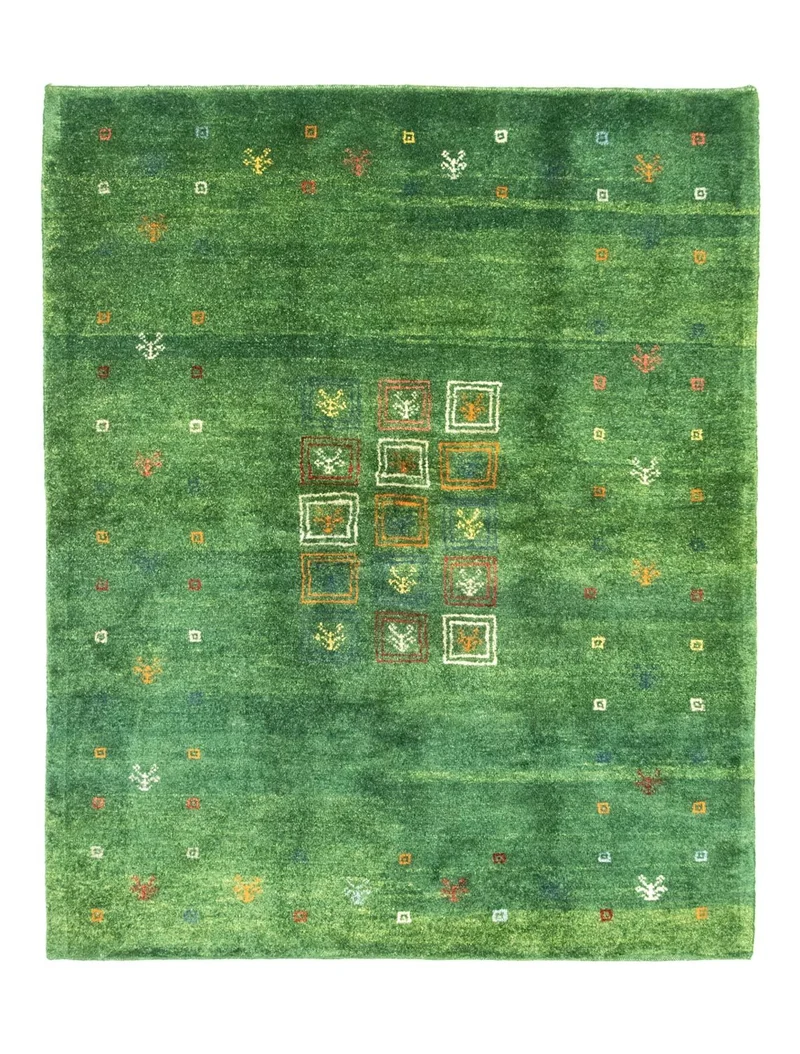 Gabbeh Teppich - Perser 155 x 189 cm - grün