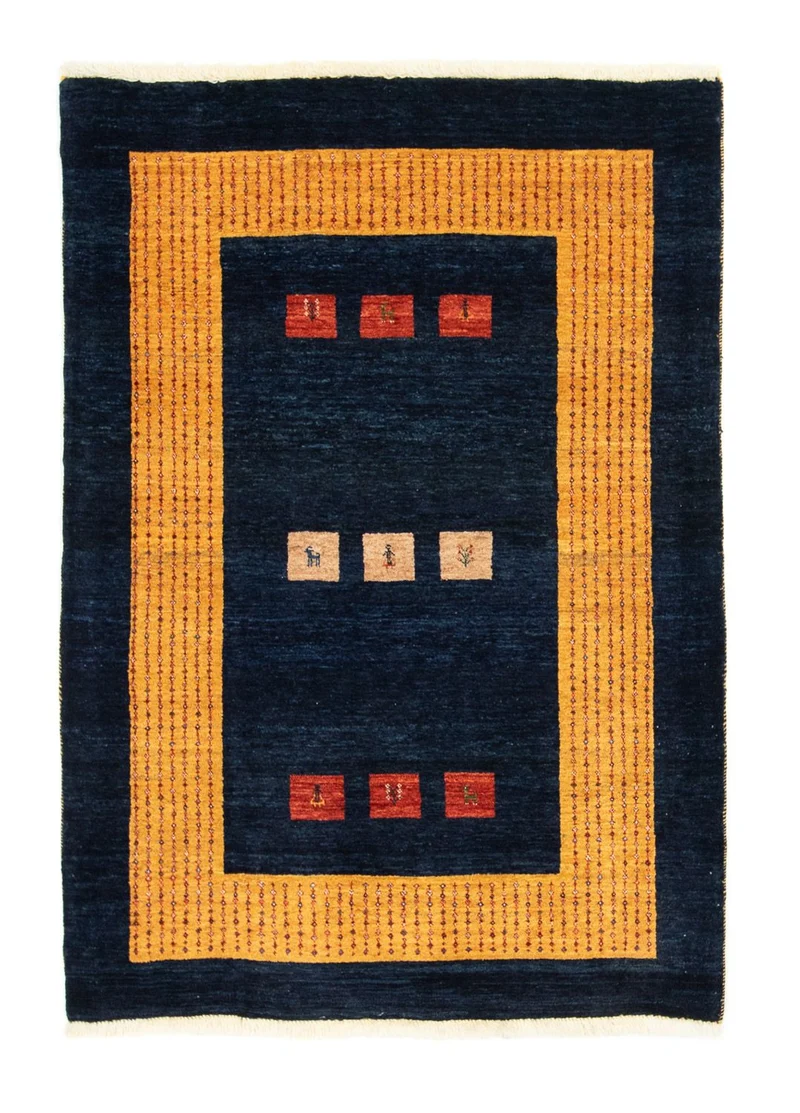 Gabbeh Teppich - Perser 105 x 152 cm - dunkelblau
