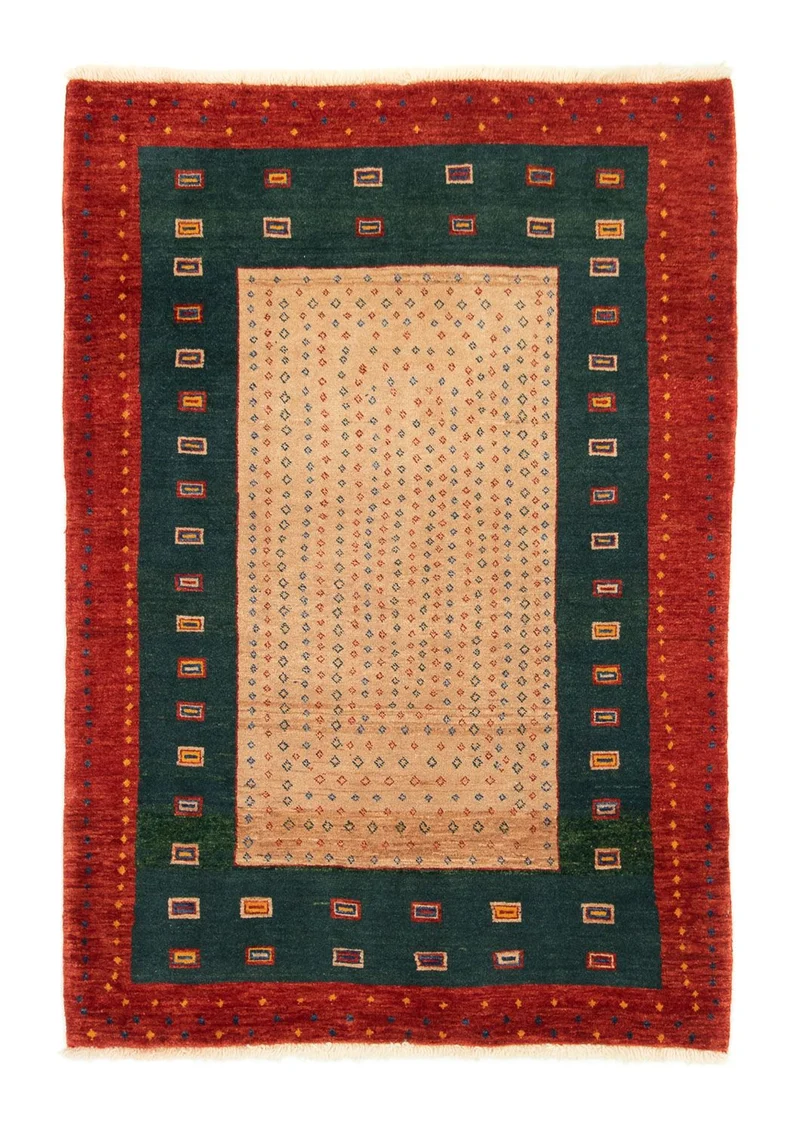 Gabbeh Teppich - Perser 103 x 153 cm - gold
