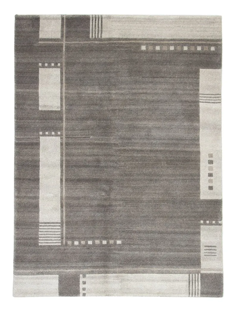 Nepal Teppich 140 x 200 cm - grau