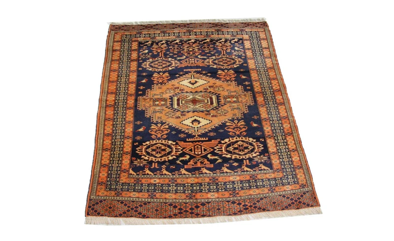 Afghan Teppich 107 x 129 cm - blau